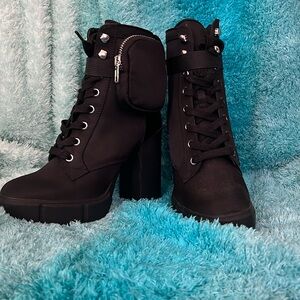 Steve Madden Black Combat Boots Herrick